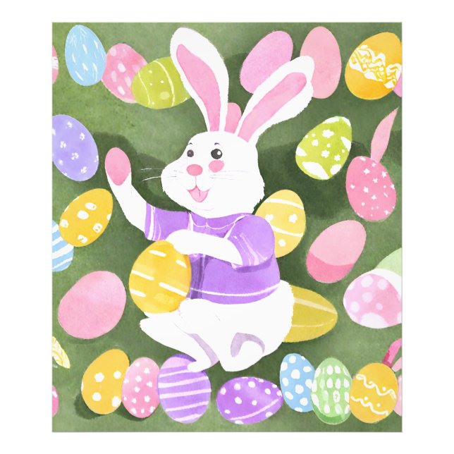 Foto conejito con huevos de Pascua (Frente)