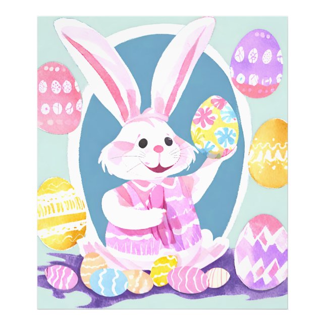 Foto conejito con huevos de Pascua (Frente)