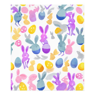 Foto conejito con huevos de Pascua