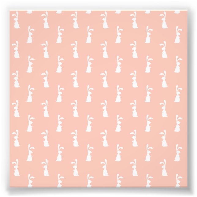 Foto Conejo Blanco Feliz Pascua Niña Rosa Pastel Primav (Frente)