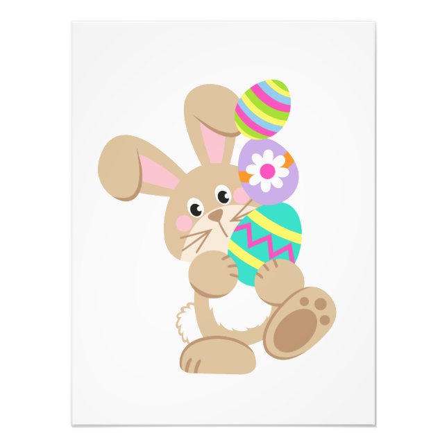 Foto Conejo de Pascua con diseño de huevos (Frente)