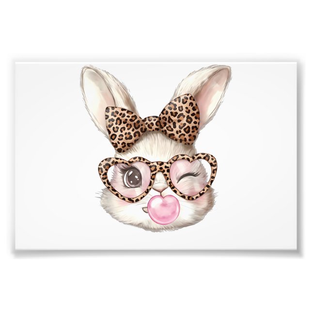 Foto Conejo de Pascua Gafas Lindas Leopardo Conejo Cone (Frente)