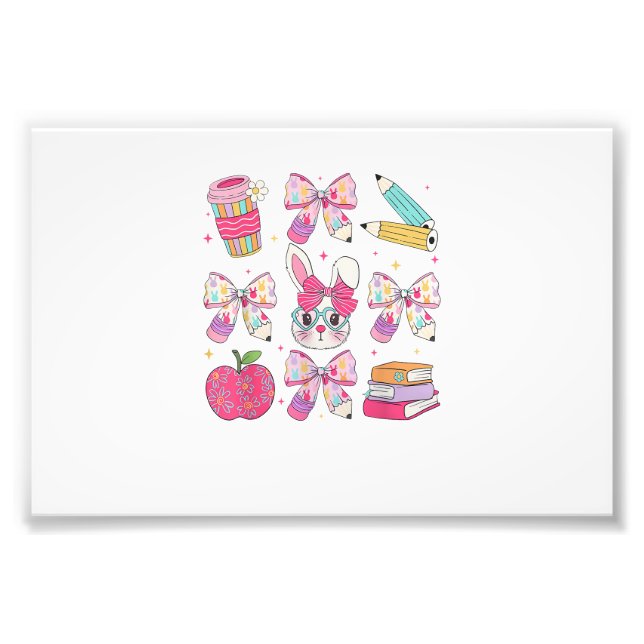 Foto Conejo Divertido Coqueta Lazo Conejo Profesor Pasc (Frente)