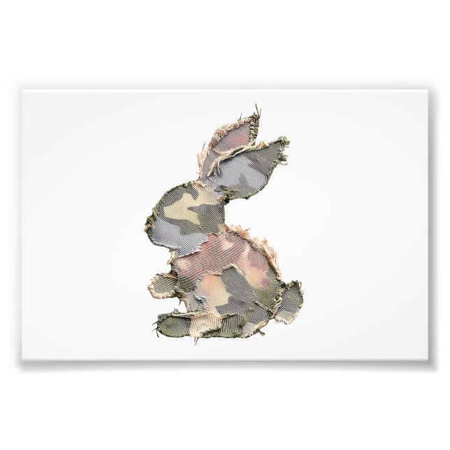 Foto Conejo Divertido Parche Crochet Camuflaje Conejo F (Frente)