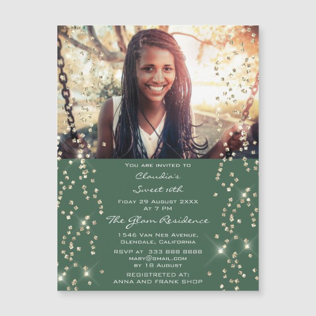 Foto Confetti Bridal Shower Cumpleaños Madera Verd (Anverso)