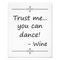 Confía en mí que puedes bailar, vino, Rótulo Boda