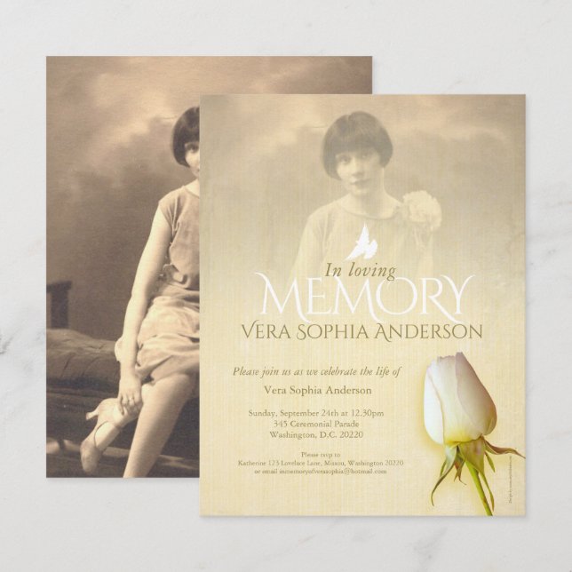 Foto conmemorativa invitación fúnebre de brote bla (Anverso / Reverso)