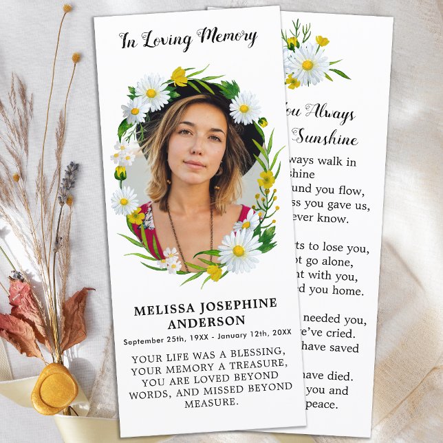 Foto conmemorativa moderna tarjeta de oración fúne (Subido por el creador)