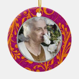 Foto conmemorativa Ornamento navideño Naranja rosa