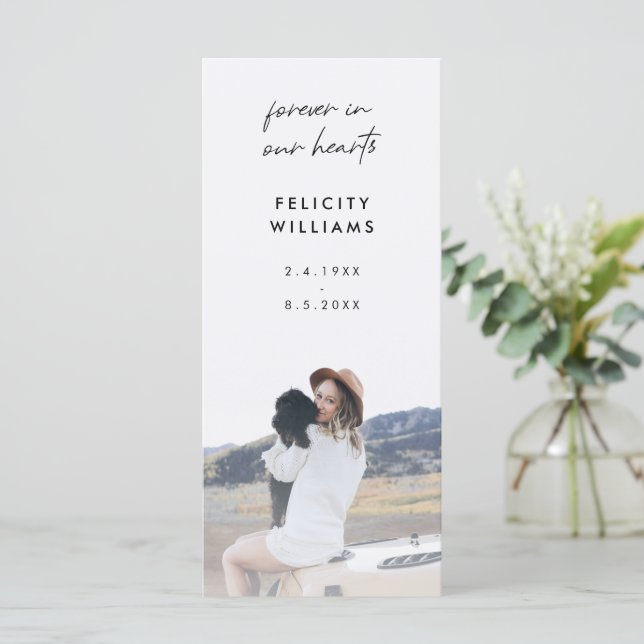 Foto conmemorativa | Tarjeta de oración de poema a (Anverso de pie)