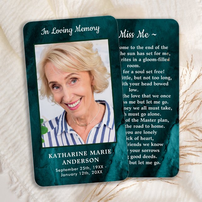 Foto conmemorativa tarjeta de oración del funeral  (Subido por el creador)