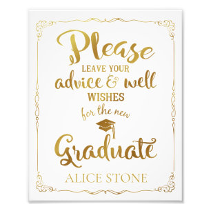 Foto consejo y buenos deseos fiesta de graduación firma