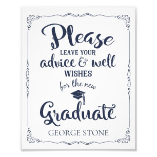 Foto consejo y seña de fiesta de graduación de buenos d