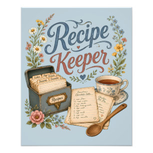 Foto Conservador de Recetas Florales Vintage Cottagecor