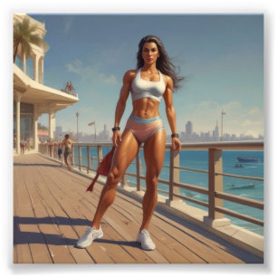 Foto Constructora de cuerpos deportiva radiante golpean