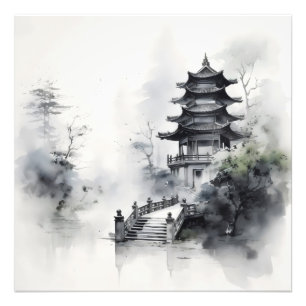 Foto Construyendo pintura asiática tradicional