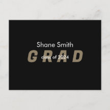 Foto contemporánea Invitación de graduación negra