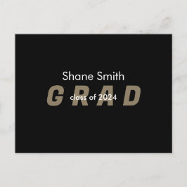Foto contemporánea Invitación de graduación negra
