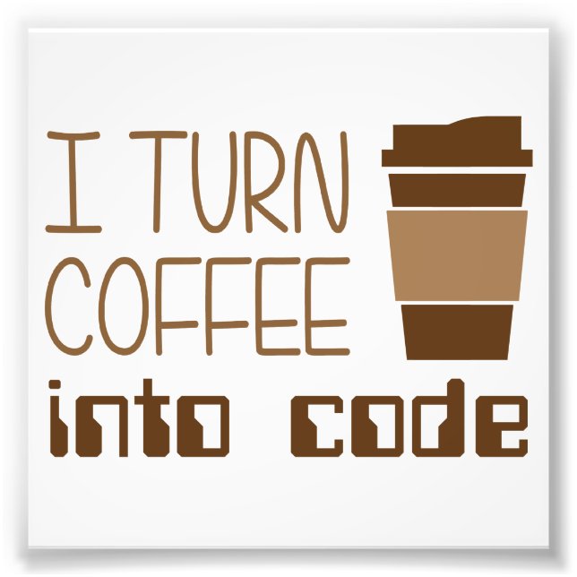 Foto Convierto el café en código de programación (Frente)