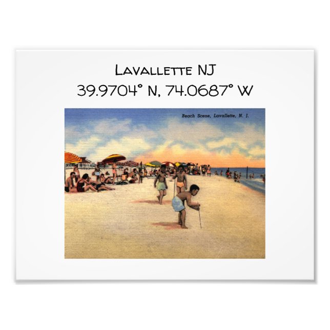 Foto Coordenadas del mapa de Lavallette NJ Estilo de la (Frente)