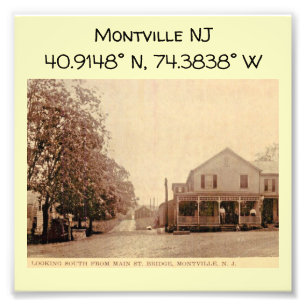 Foto Coordenadas del mapa de Montville NJ con estilo de