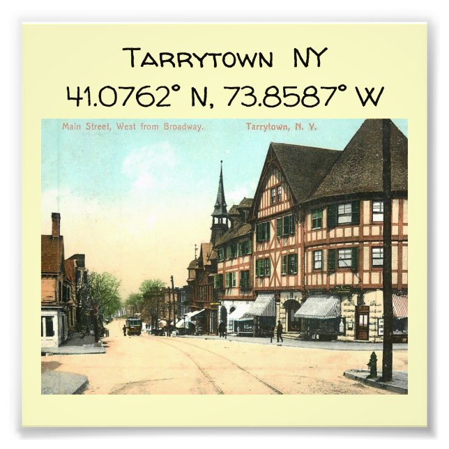 Foto Coordenadas del mapa de NY de Tarrytown con estilo (Frente)