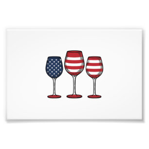 Foto Copas de vino patrióticas diseño de camiseta vecto