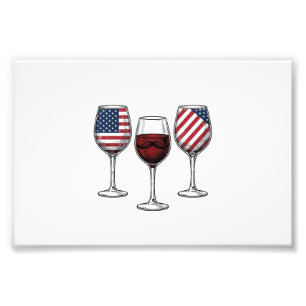 Foto Copas de vino patrióticas diseño de camiseta vecto
