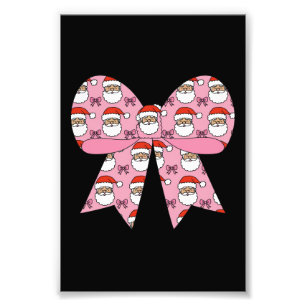 Foto Coquette Navidad Lazo Rosa Santa Antiguo Retro 