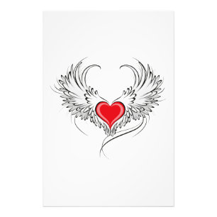 Foto Corazón de Ángel Rojo con alas