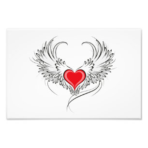Foto Corazón de Ángel Rojo con alas
