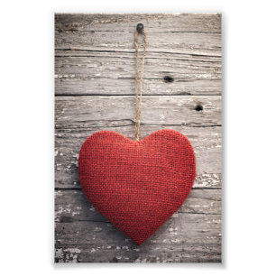 Foto Corazón de Burlap Rojo