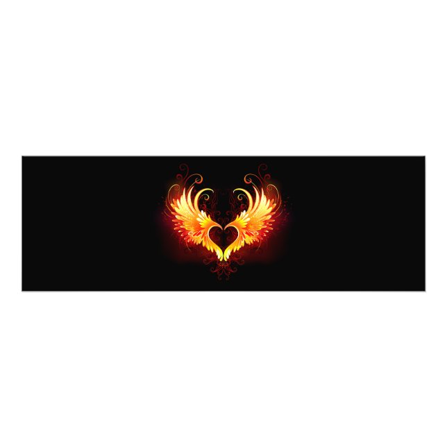 Foto Corazón de Fuego Ángel con Alas (Frente)