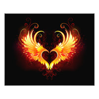Corazón de Fuego Ángel con Alas