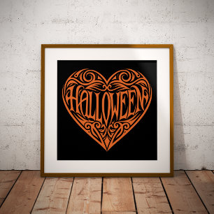 Foto Corazón de Halloween, Corazón Naranja, Fiesta