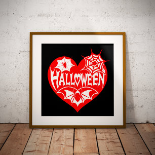 Foto Corazón de Halloween, forma de corazón rojo, telar