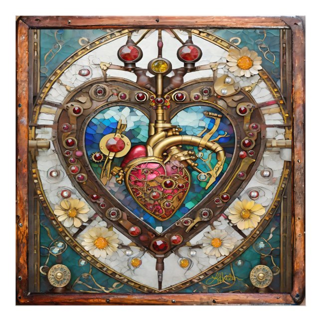 Foto Corazón Mecánico Serie Steampunk Anatómico (Frente)