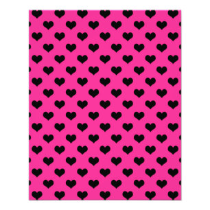 Foto Corazón negro fondo rosado caliente Corazón de pol