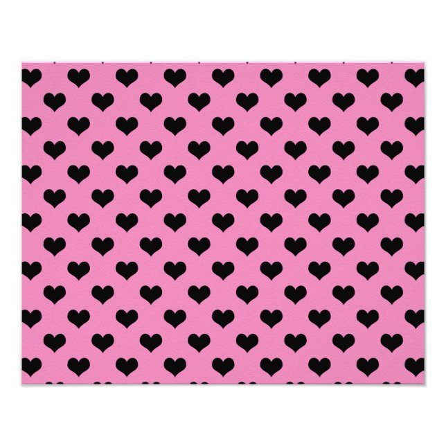 Foto Corazón negro fondo rosado Polka Dot Heart (Frente)