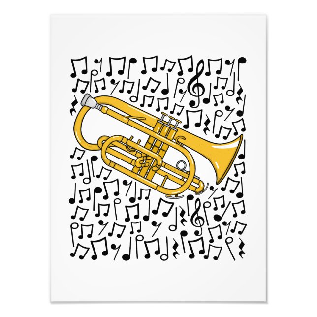 Foto Cornet Musical Notes Cornetist Brass Músico (Frente)