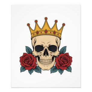 Foto Corona de cráneo gótico con rosas rojas – Motocicl