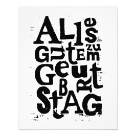 Foto Corte de Lino "Feliz Cumpleaños" en Alemán Blanco 