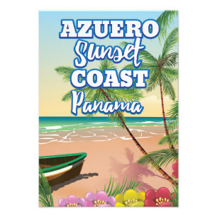 Foto Costa Atardecer Azuero Panamá cartel de viaje de p