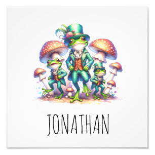 Foto Cottagecore Mushrooms Fancy Green Frogs Nombre del
