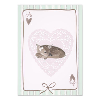 Foto Cotteque dulce cervatillo tarjeta rosa arte de par