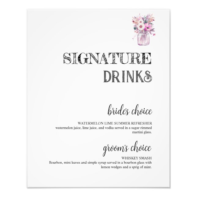 Foto Country Mason Jar Signature Bebe Boda Bar (Frente)