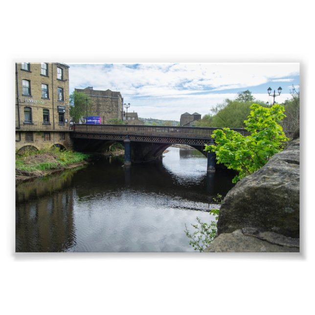 Foto County Bridge y el río Calder, Sowerby Bridge (Frente)