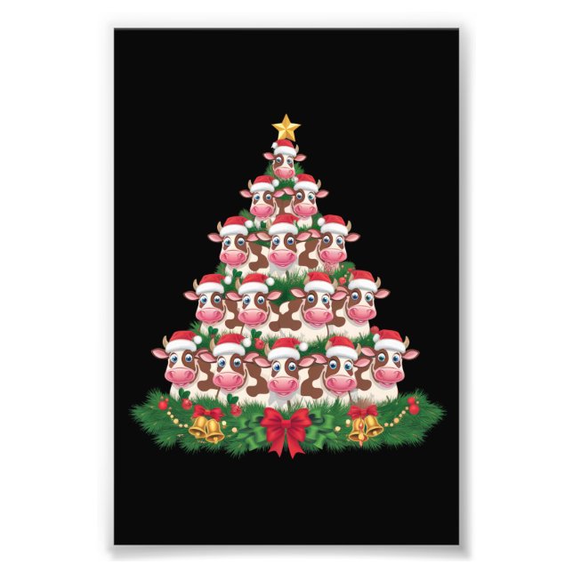 Foto Cow Christmas Tree Funny Cow Lover Cow Xmas (Frente)