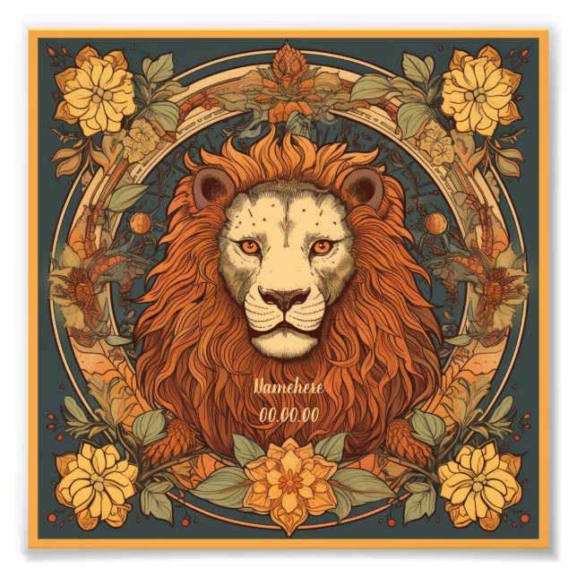 Foto Crea tu propio Art Nouveau Leo Zodiac (Frente)
