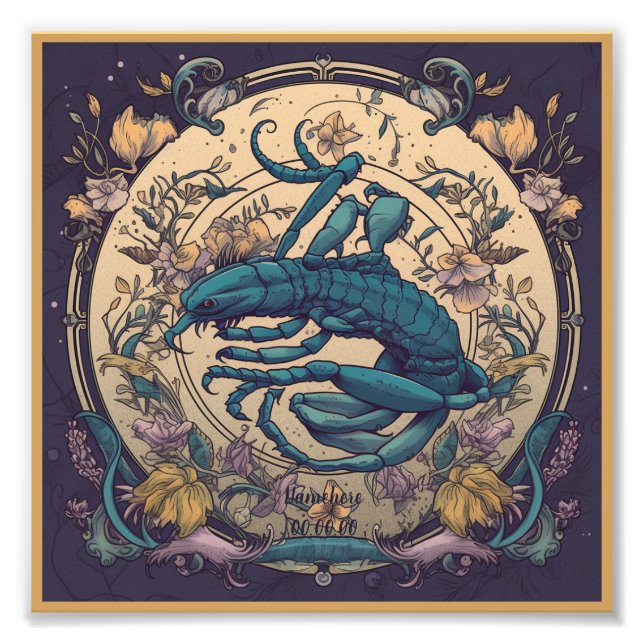 Foto Crea tu propio Art Nouveau Scorpio Zodiac (Frente)